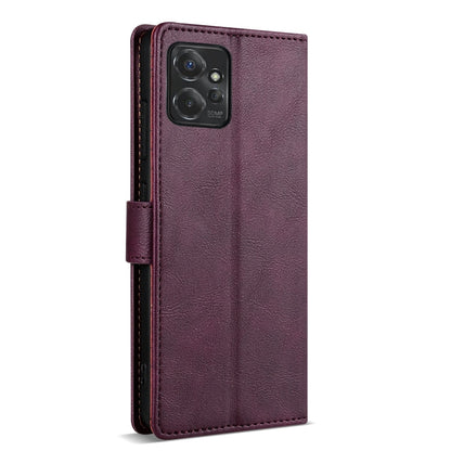 For Motorola Moto G Power 5G N.BEKUS CSJ-P1 Solid Color Leather Phone Case(Wine Red)