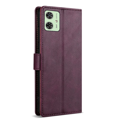 For Motorola Moto G54 N.BEKUS CSJ-P1 Solid Color Leather Phone Case(Wine Red)