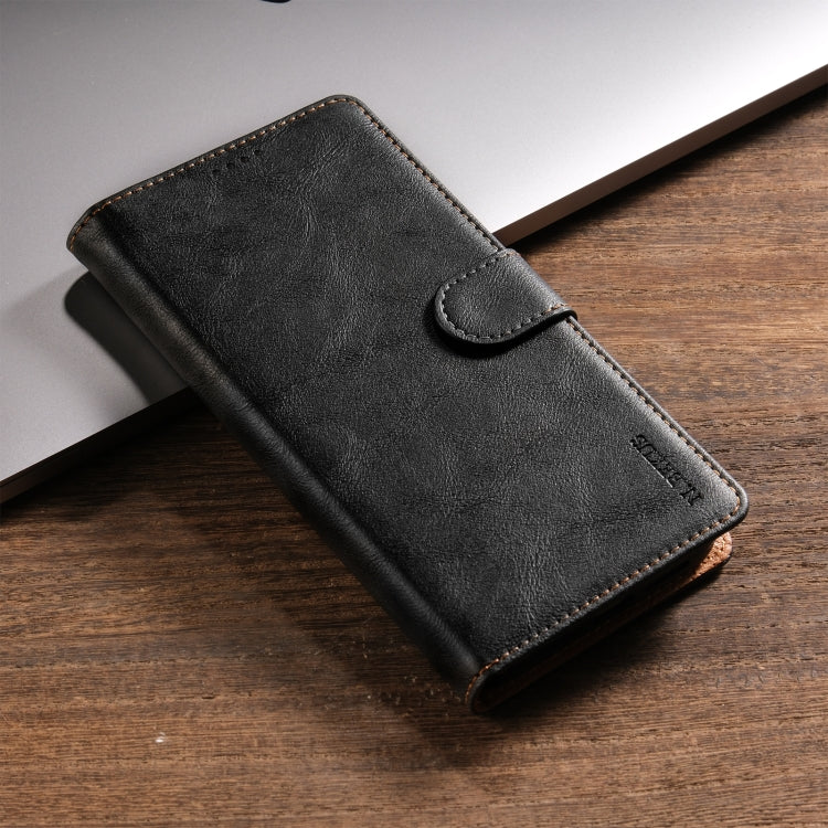 For Motorola Moto G54 N.BEKUS CSJ-P1 Solid Color Leather Phone Case(Black)