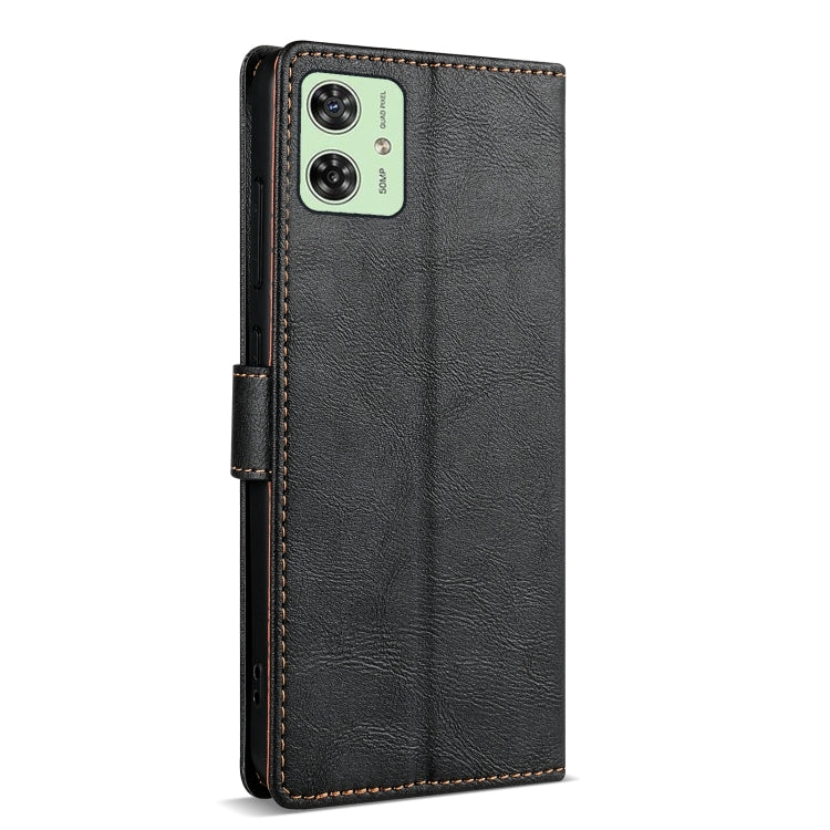 For Motorola Moto G54 N.BEKUS CSJ-P1 Solid Color Leather Phone Case(Black)