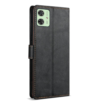 For Motorola Moto G54 N.BEKUS CSJ-P1 Solid Color Leather Phone Case(Black)