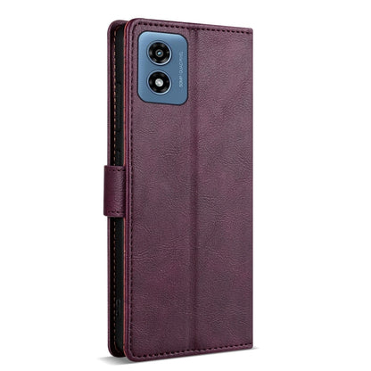 For Motorola Moto G Play 2024 N.BEKUS CSJ-P1 Solid Color Leather Phone Case(Wine Red)