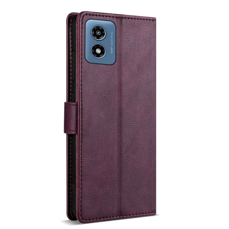 For Motorola Moto G24 N.BEKUS CSJ-P1 Solid Color Leather Phone Case(Wine Red)