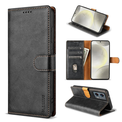 Pour Motorola Moto G24 N.BEKUS CSJ-P1 Étui de téléphone en cuir de couleur unie (noir)