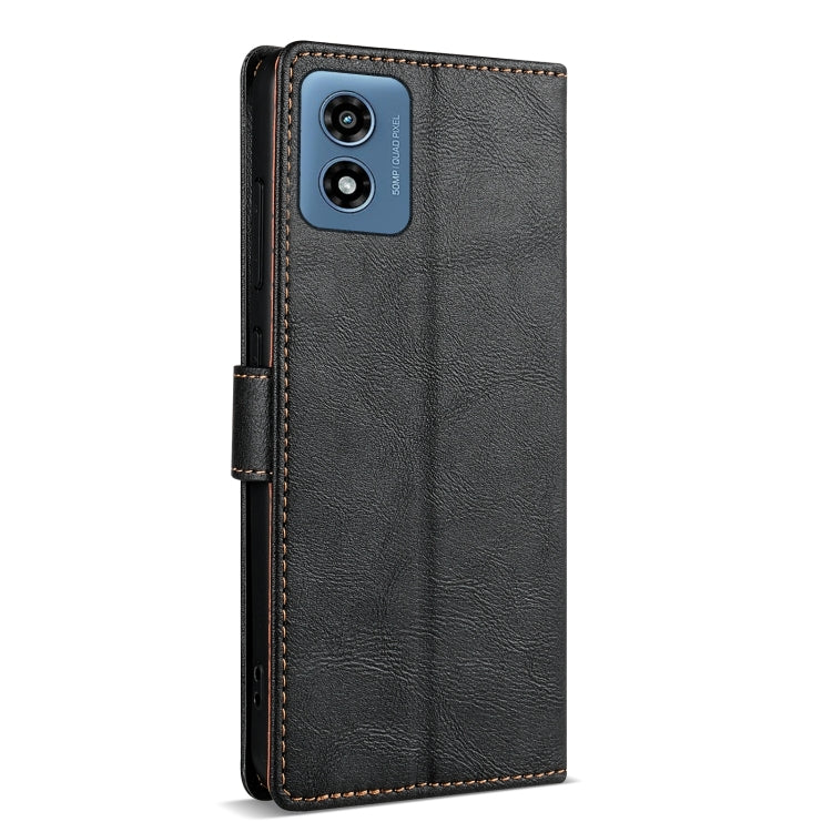 Pour Motorola Moto G24 N.BEKUS CSJ-P1 Étui de téléphone en cuir de couleur unie (noir)