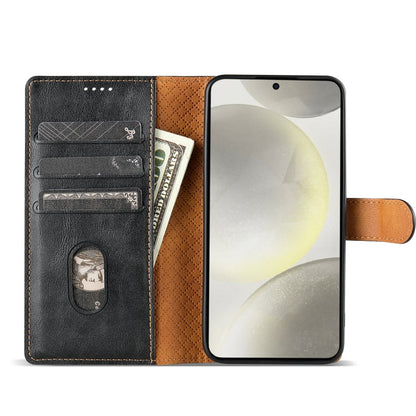 Pour Motorola Moto G24 N.BEKUS CSJ-P1 Étui de téléphone en cuir de couleur unie (noir)