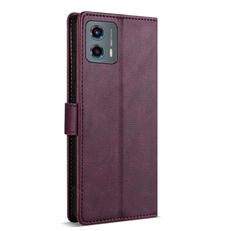 Pour Motorola Moto G Stylus 2024 N.BEKUS CSJ-P1 Étui de téléphone en cuir de couleur unie (rouge vin)