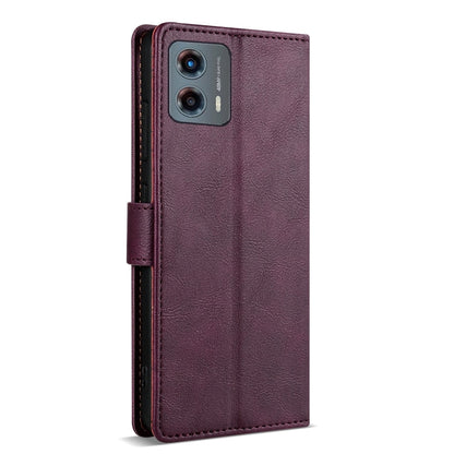 Pour Motorola Moto G Stylus 2024 N.BEKUS CSJ-P1 Étui de téléphone en cuir de couleur unie (rouge vin)