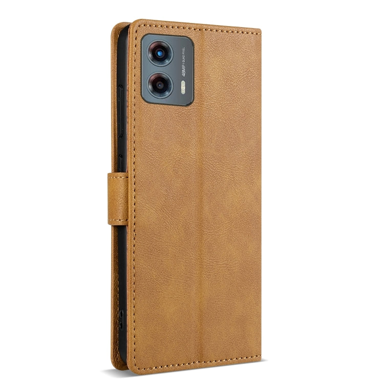 For Motorola Moto G Stylus 2024 N.BEKUS CSJ-P1 Solid Color Leather Phone Case(Brown)