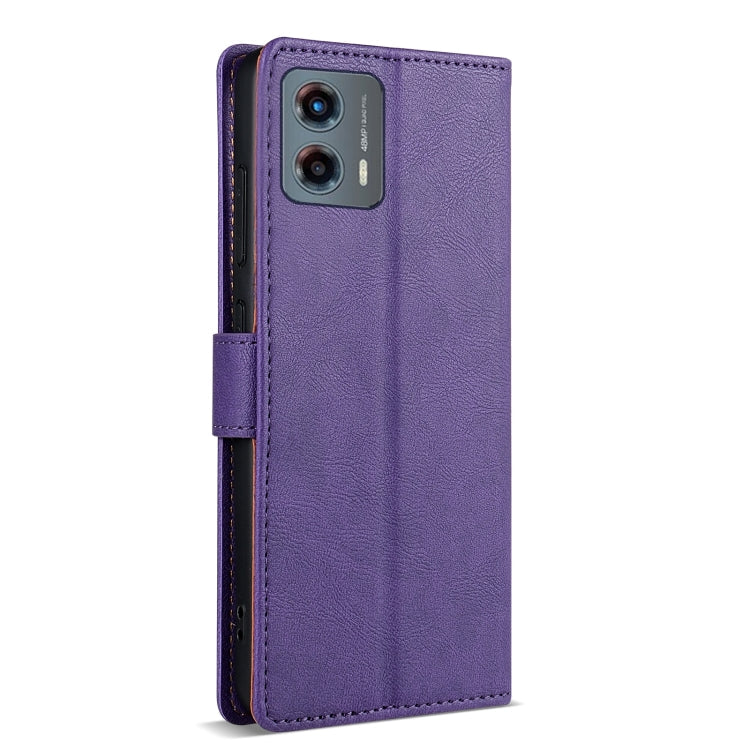 Pour Motorola Moto G Stylus 2024 N.BEKUS CSJ-P1 Étui de téléphone en cuir de couleur unie (violet)