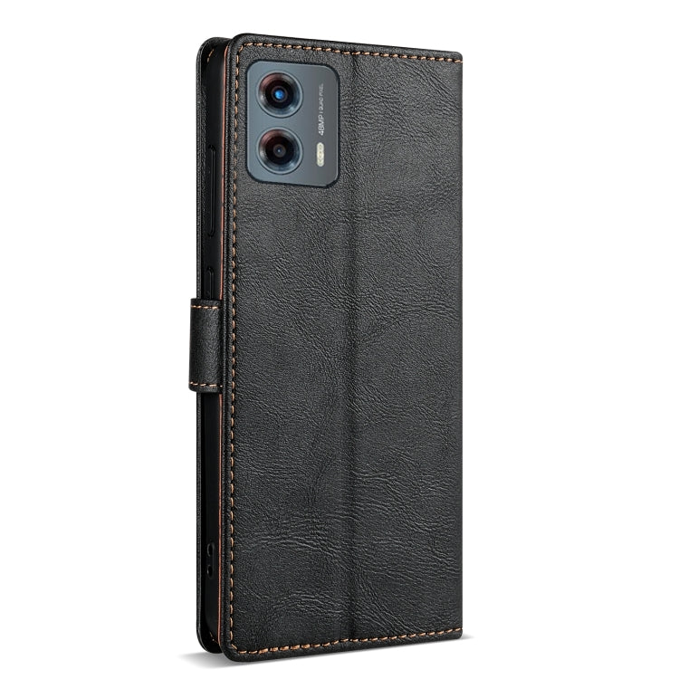 Pour Motorola Moto G 5G 2024 N.BEKUS CSJ-P1 Étui de téléphone en cuir de couleur unie (noir)