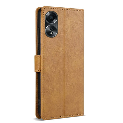 For OPPO A78 5G N.BEKUS CSJ-P1 Solid Color Leather Phone Case(Brown)