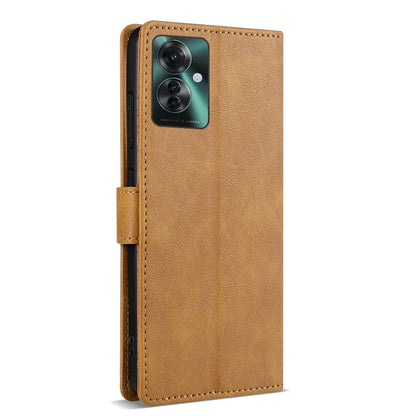 For OPPO Reno11 F 5G N.BEKUS CSJ-P1 Solid Color Leather Phone Case(Brown)