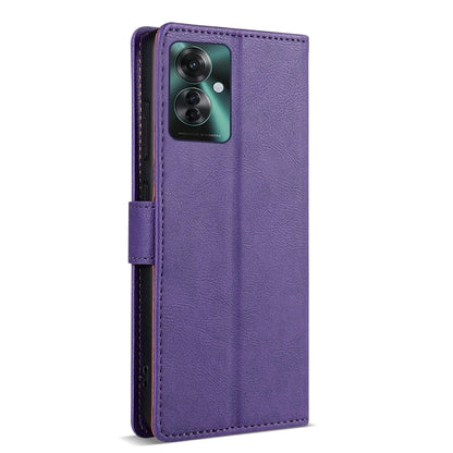 For OPPO Reno11 F 5G N.BEKUS CSJ-P1 Solid Color Leather Phone Case(Purple)
