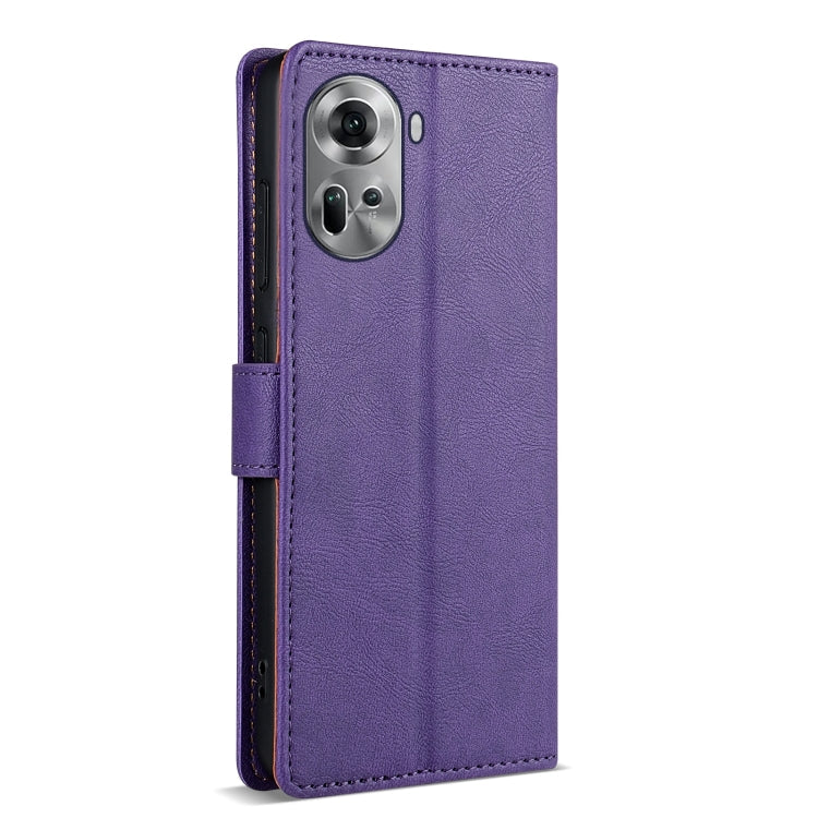 For OPPO Reno11 Pro 5G Global N.BEKUS CSJ-P1 Solid Color Leather Phone Case(Purple)