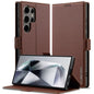For Samsung Galaxy S24 Ultra 5G LC.IMEEKE L1 Series Frosted Fine Texture PU Phone Case(Brown)