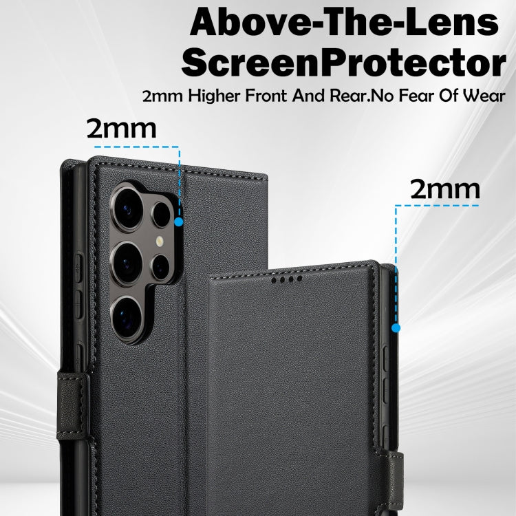 For Samsung Galaxy S22 Ultra 5G LC.IMEEKE L1 Series Frosted Fine Texture PU Phone Case(Black)