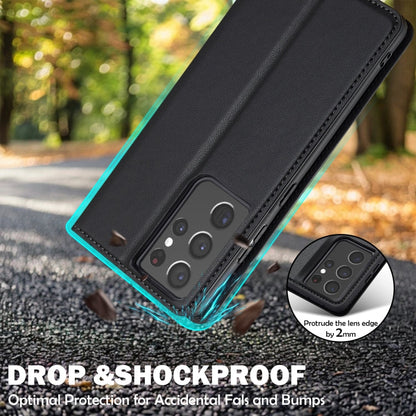 Pour Samsung Galaxy S21 Ultra 5G LC.IMEEKE L1 Series Coque de téléphone en PU givré à texture fine (noir)