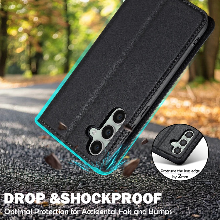 Pour Samsung Galaxy S23 5G LC.IMEEKE Série L1 Étui de téléphone en PU texturé givré (Noir)