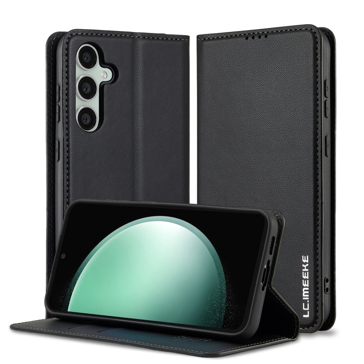 For Samsung Galaxy S23+ 5G LC.IMEEKE L1 Series Frosted Fine Texture PU Phone Case(Black)