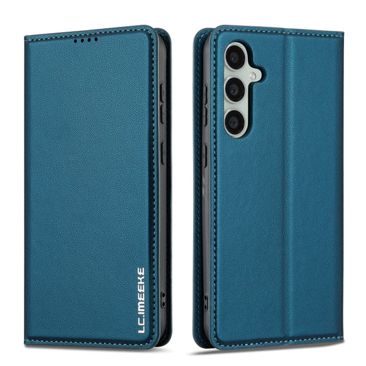 For Samsung Galaxy S23+ 5G LC.IMEEKE L1 Series Frosted Fine Texture PU Phone Case(Blue)
