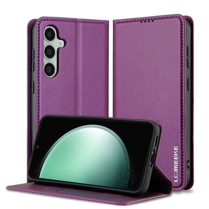 For Samsung Galaxy S23+ 5G LC.IMEEKE L1 Series Frosted Fine Texture PU Phone Case(Purple)