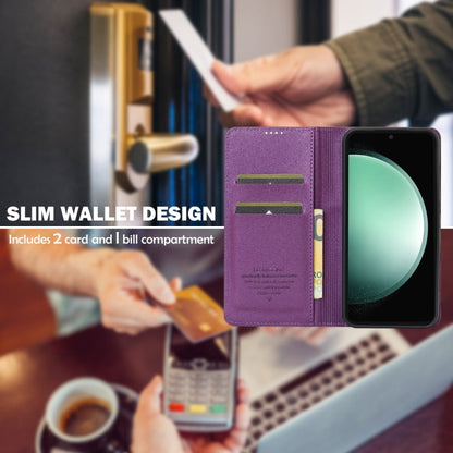 For Samsung Galaxy S23+ 5G LC.IMEEKE L1 Series Frosted Fine Texture PU Phone Case(Purple)