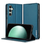 For Samsung Galaxy S23 FE 5G LC.IMEEKE L1 Series Frosted Fine Texture PU Phone Case(Blue)
