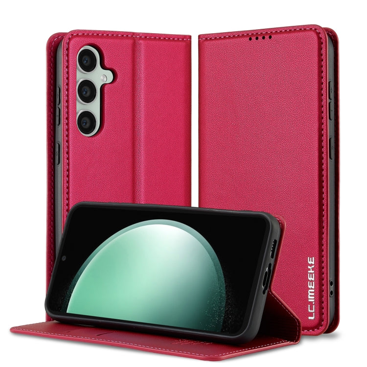 For Samsung Galaxy S23 FE 5G LC.IMEEKE L1 Series Frosted Fine Texture PU Phone Case(Red)