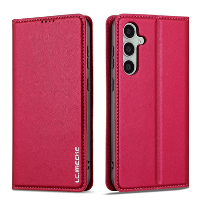 For Samsung Galaxy S23 FE 5G LC.IMEEKE L1 Series Frosted Fine Texture PU Phone Case(Red)