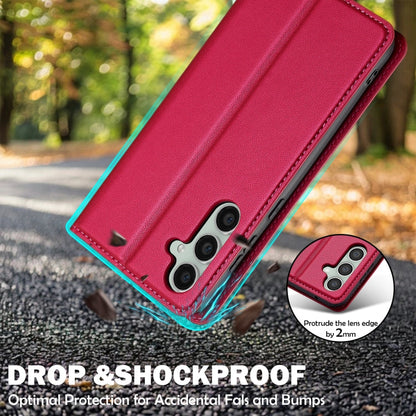 For Samsung Galaxy S23 FE 5G LC.IMEEKE L1 Series Frosted Fine Texture PU Phone Case(Red)