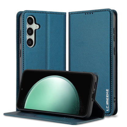 Pour Samsung Galaxy S24+ 5G LC.IMEEKE Série L1 Étui de téléphone en PU givré à texture fine (bleu)