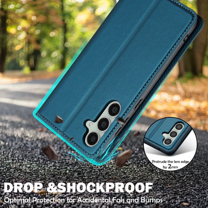 Pour Samsung Galaxy S24+ 5G LC.IMEEKE Série L1 Étui de téléphone en PU givré à texture fine (bleu)