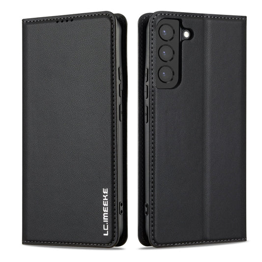 For Samsung Galaxy S21 5G LC.IMEEKE L1 Series Frosted Fine Texture PU Phone Case(Black)