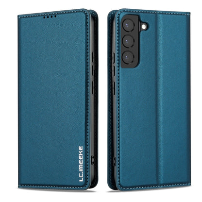 For Samsung Galaxy S21 5G LC.IMEEKE L1 Series Frosted Fine Texture PU Phone Case(Blue)