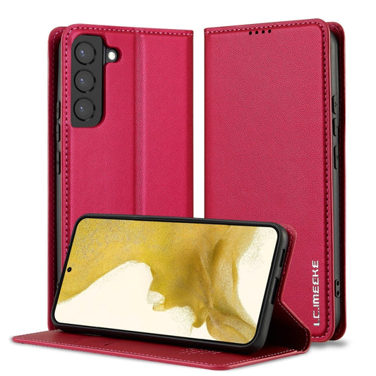 For Samsung Galaxy S21 5G LC.IMEEKE L1 Series Frosted Fine Texture PU Phone Case(Red)