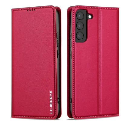 Pour Samsung Galaxy S21+ 5G LC.IMEEKE L1 Series Coque de Téléphone en PU Texturé Givré (Rouge)