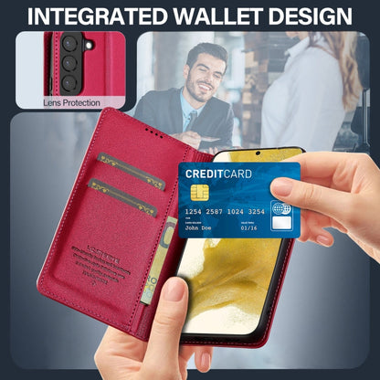 For Samsung Galaxy S22+ 5G LC.IMEEKE L1 Series Frosted Fine Texture PU Phone Case(Red)