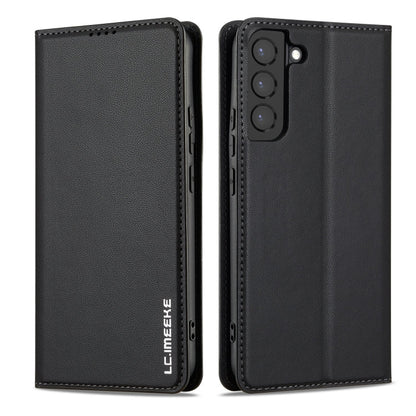 For Samsung Galaxy S22 5G LC.IMEEKE L1 Series Frosted Fine Texture PU Phone Case(Black)