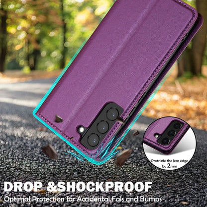 For Samsung Galaxy S22 5G LC.IMEEKE L1 Series Frosted Fine Texture PU Phone Case(Purple)