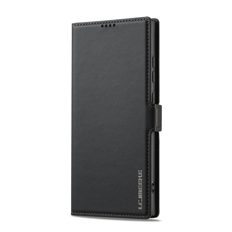 Pour Samsung Galaxy S25 Ultra 5G LC.IMEEKE L1 Series Étui de téléphone en cuir PU texturé givré (Noir)