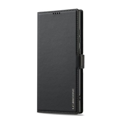 Pour Samsung Galaxy S25 Ultra 5G LC.IMEEKE L1 Series Étui de téléphone en cuir PU texturé givré (Noir)