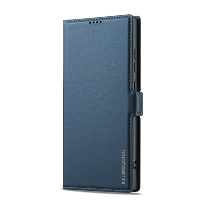 Pour Samsung Galaxy S25 Ultra 5G LC.IMEEKE Série L1 Étui de téléphone en cuir PU à texture fine givrée (Bleu)