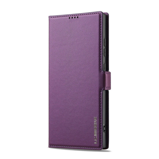 For Samsung Galaxy S25 Ultra 5G LC.IMEEKE L1 Series Frosted Fine Texture PU Phone Case(Purple)