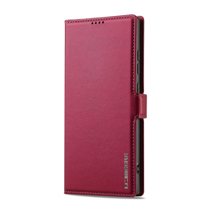 For Samsung Galaxy S25 Ultra 5G LC.IMEEKE L1 Series Frosted Fine Texture PU Phone Case(Red)