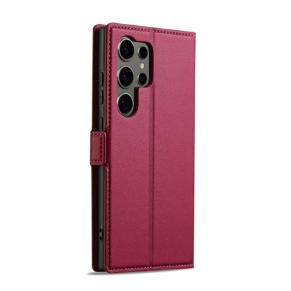 For Samsung Galaxy S25 Ultra 5G LC.IMEEKE L1 Series Frosted Fine Texture PU Phone Case(Red)