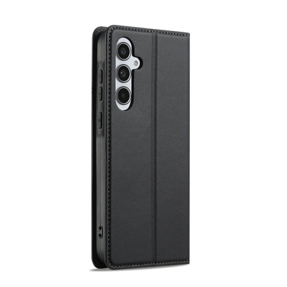For Samsung Galaxy S25+ 5G LC.IMEEKE L1 Series Frosted Fine Texture PU Phone Case(Black)