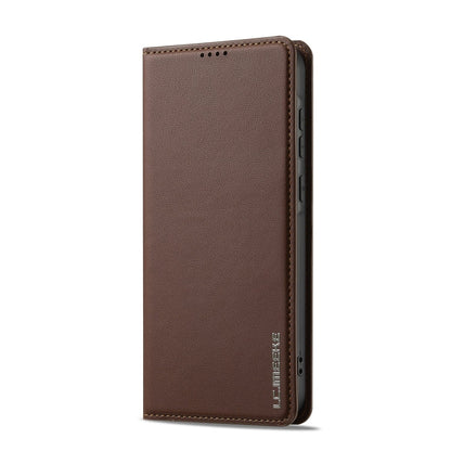 For Samsung Galaxy S25+ 5G LC.IMEEKE L1 Series Frosted Fine Texture PU Phone Case(Brown)