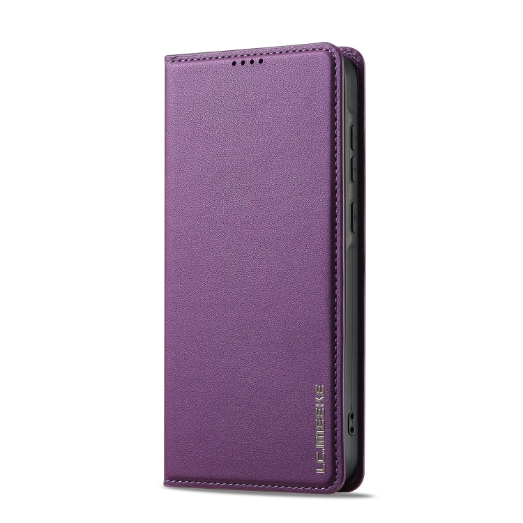 For Samsung Galaxy S25+ 5G LC.IMEEKE L1 Series Frosted Fine Texture PU Phone Case(Purple)