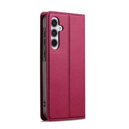 For Samsung Galaxy S25+ 5G LC.IMEEKE L1 Series Frosted Fine Texture PU Phone Case(Red)